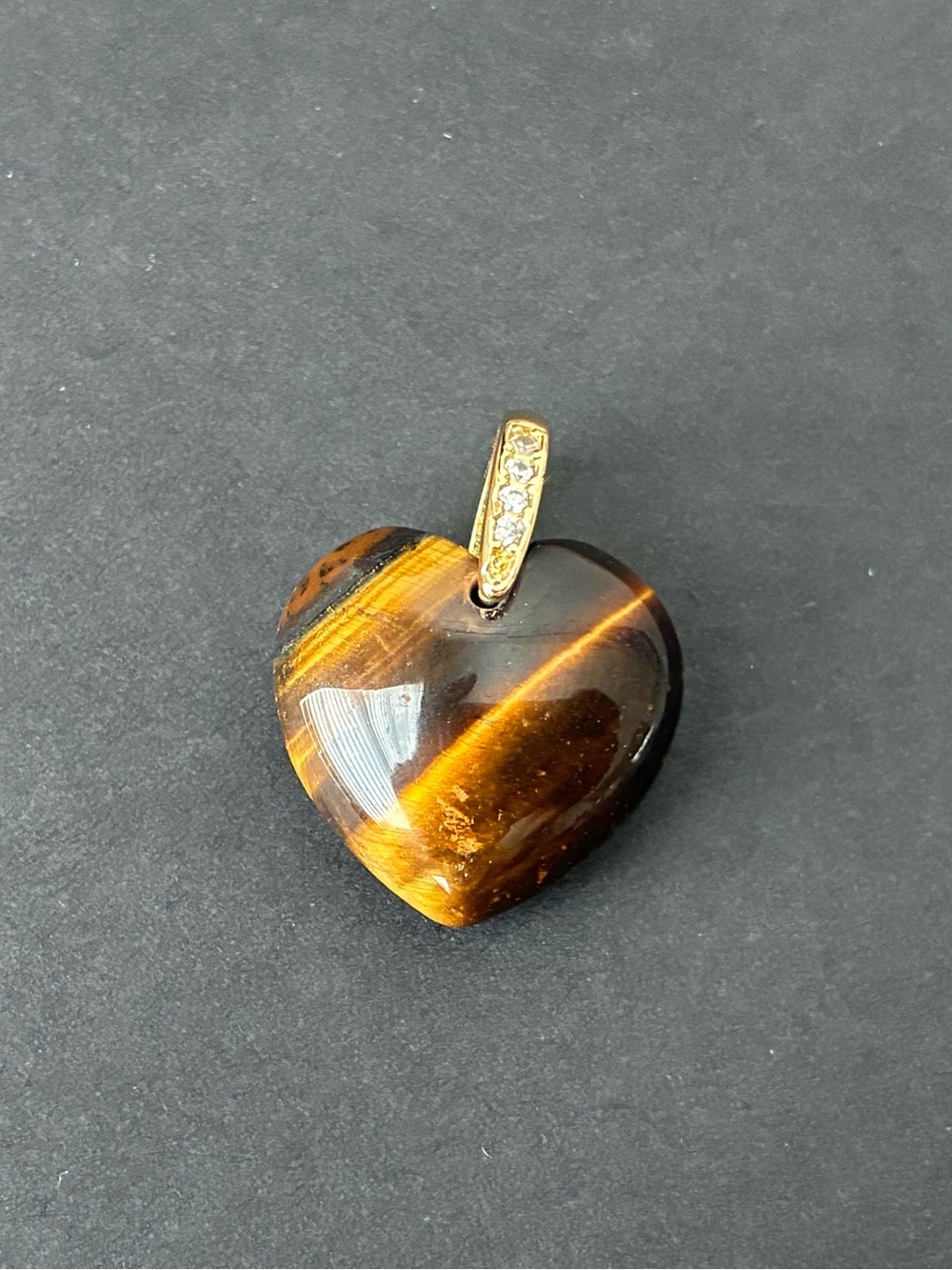 Heart-Shaped Tiger Eye Pendant